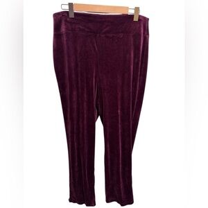 Talbots Luxe Velour Burgundy Pull On Pants Women’s Plus Petite Size 1XP